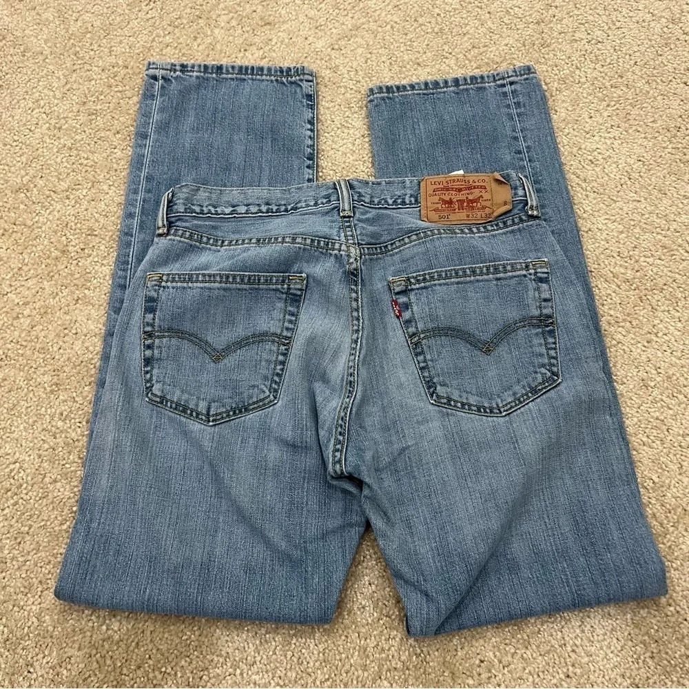 Levi Strauss Levi’s Men’s 501 Straight Fit Size 32 X 32 Blue Jeans,
